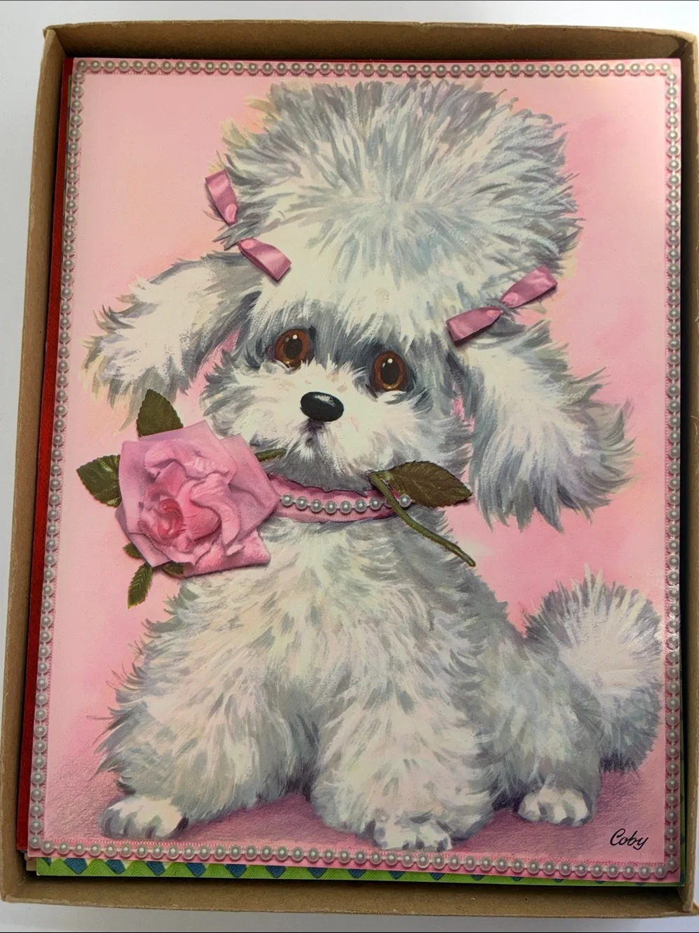 Vintage Pet Greeting Cards Set of 10 Poodle Cats Duck Mouse Dogs Oversized USA